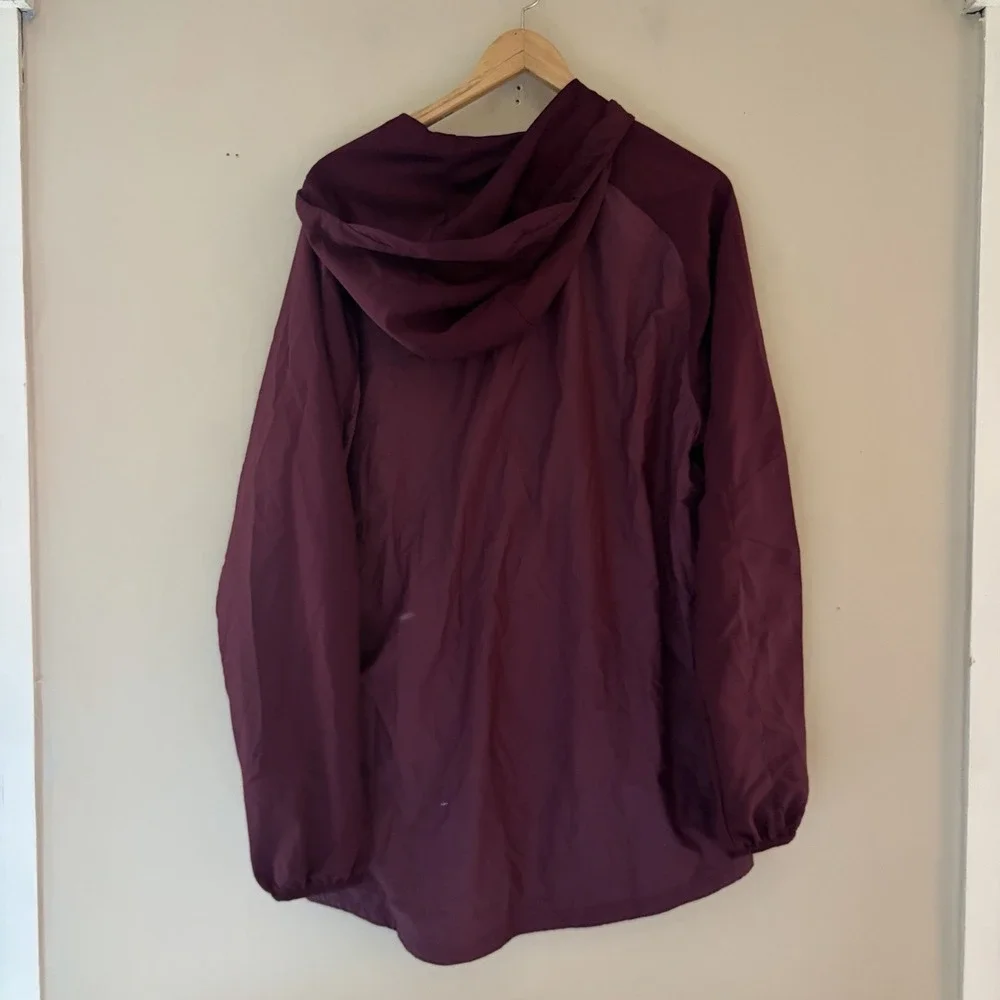 Adidas Mens Hooded Lightweight Windbreaker Jacket Size L Maroon Red Athletic